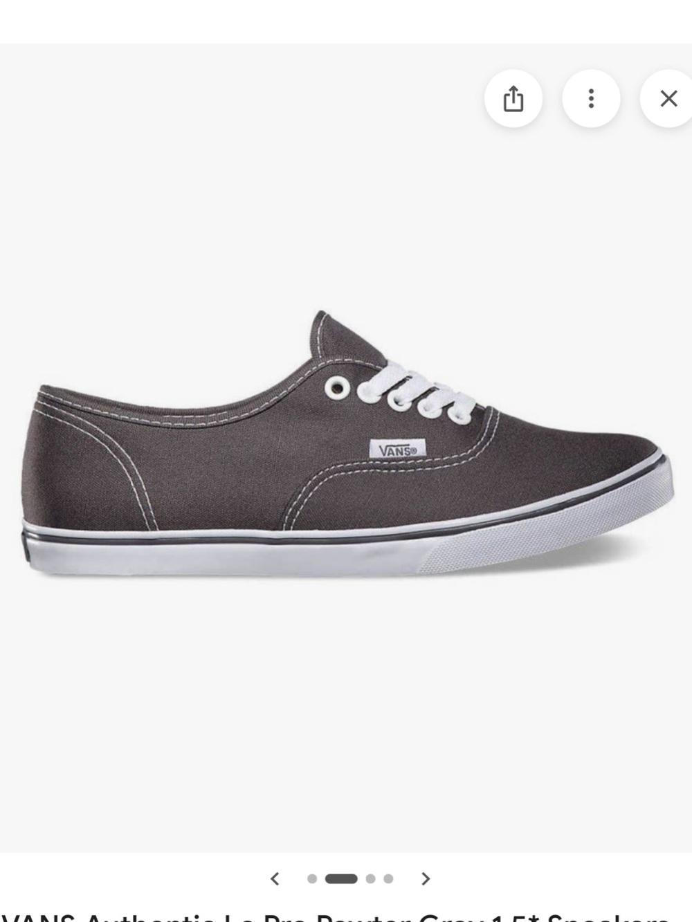 Vans Women Authentic Low-Top Sneakers — Pewter Gray with White Accents